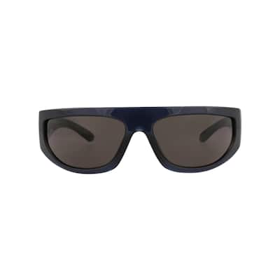 Gucci Shield-Frame Injection Sunglasses, Grey Lens, Shiny Transparent Cobalt Blue Frame