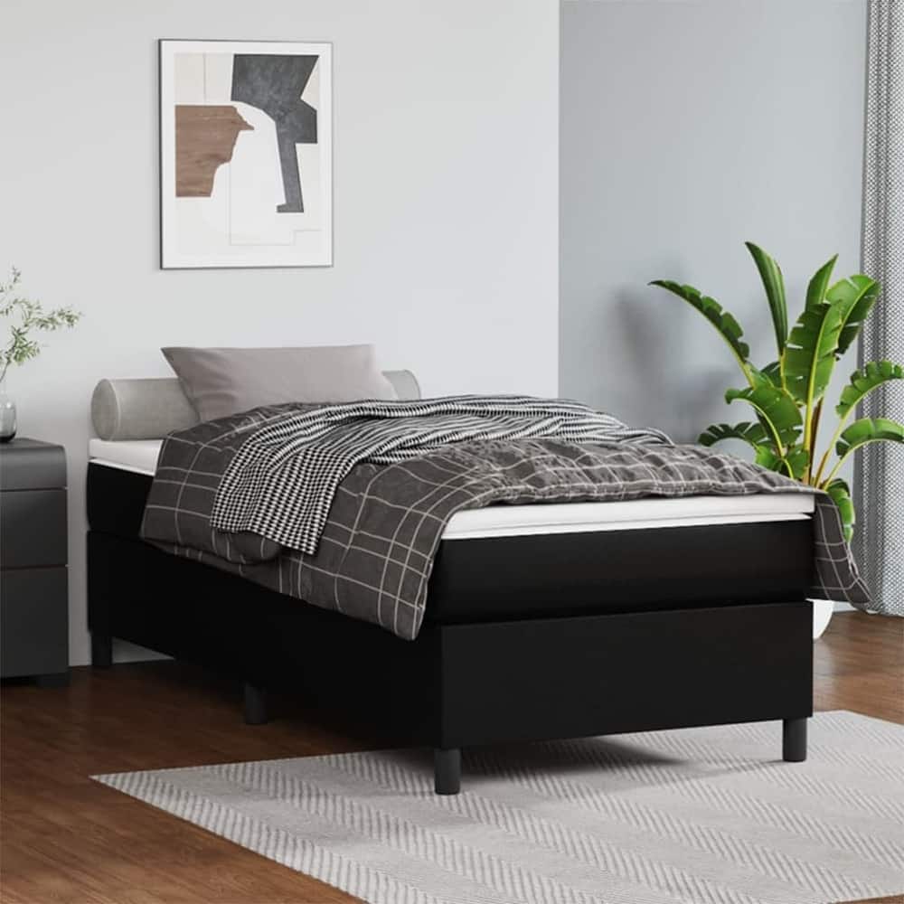 vidaXL Bed Frame Box Spring Platform Bed Mattress Foundation Faux Leather