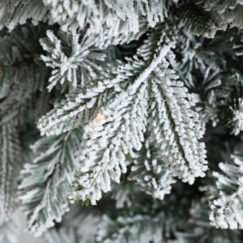 5Ft Pre-Lit Full Artificial Flocked Christmas Tree - 60" H x 33.9" W x 33.9" D