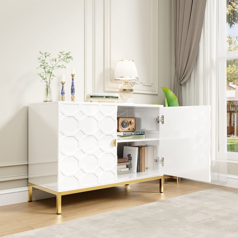 Clihome 40-inch Two Door Glossy Media Storage Cabinet/Buffet
