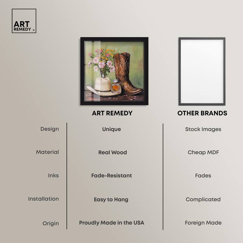 Spring Green Cowboy Necessities Shadowbox by Art Remedy