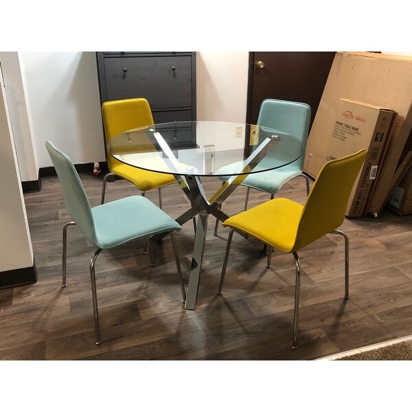 Shop Coaster Company Chrome Glass Top Dining Table 30 X 41 25 On Sale Overstock 12344846