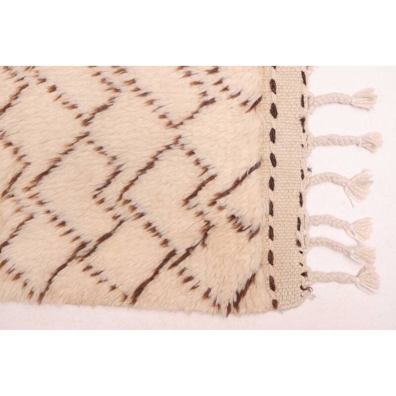 ECARPETGALLERY Hand-knotted Pak Finest Marrakesh Cream Wool Rug - 4'2 x 6'1