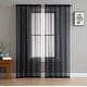 preview thumbnail 1 of 4, HLC.me Sheer Voile Window Treatment Rod Pocket Curtain Panels for Bedroom, Living Room, Kitchen - Set of 2 panels 54 W x 84 L per panel - Pair - Black