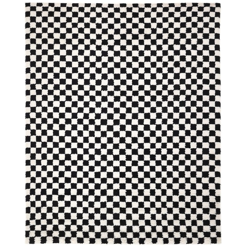 Contemporary Checkered Black Area Rug