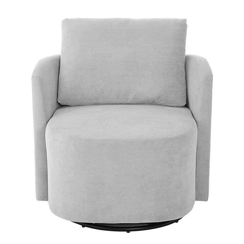 360° Swivel Chair,Accent Barrel Armchair, Upholstered Swivel Sofa Chair with Curved Design for Living Room, Bedroom