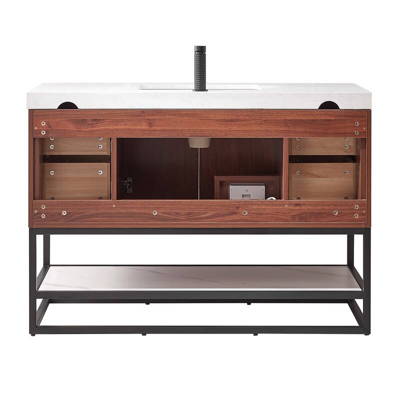 Mahon Single Bath Vanity with Composite Stone Top without Mirror