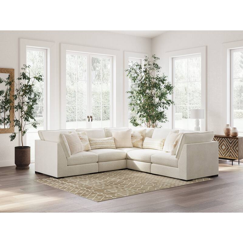 Signature Design by Ashley Donelson Creek White 5-Piece Sectional - 120" W x 120" D x 40" H