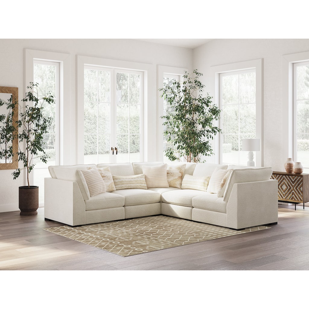 Signature Design by Ashley Donelson Creek White 5-Piece Sectional - 120" W x 120" D x 40" H