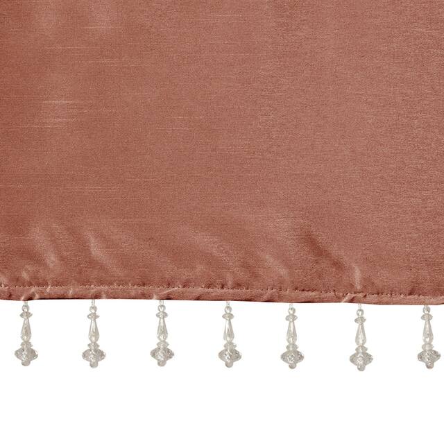 Madison Park Natalie Lightweight Faux Silk Valance with Beads - 50x26"