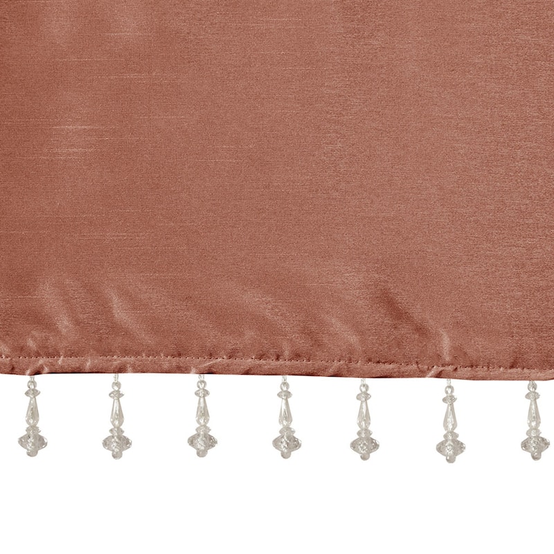 Madison Park Natalie Lightweight Faux Silk Valance with Beads - 50x26"