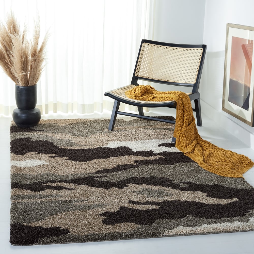 SAFAVIEH Florida Shag Estella Camouflage 1.2-inch Thick Rug