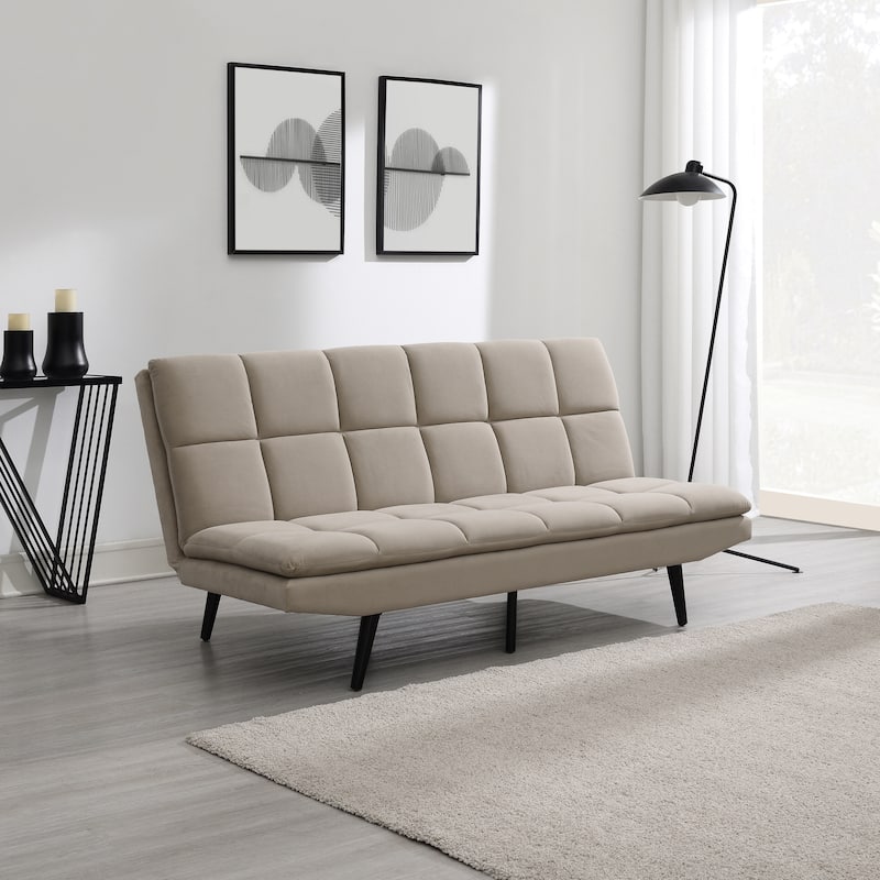 Abbyson Jaden Convertible Fabric Sofa - Beige