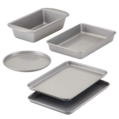 Farberware Nonstick Toaster Oven Bakeware Set, 5-Piece, Gray