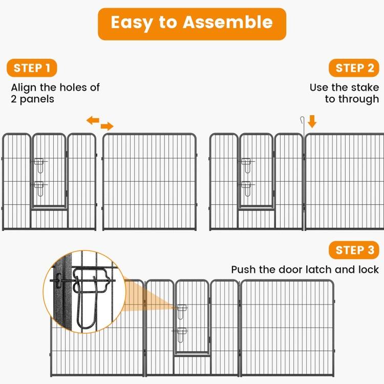 8 Panel Height Pet Fence Indoor Outdoor