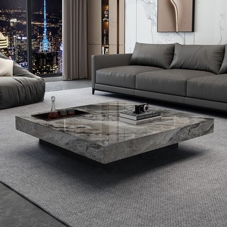 JASIWAY Light Luxury Sintered Stone Square Coffee Table - Bed Bath & Beyond - 39380730