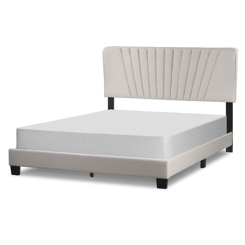 Autumn Fabric Queen Bed with Decorative Stitching