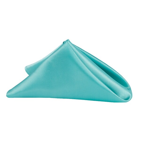 50 Pieces, Satin Napkin 20"x20" square Edge: Hemmed Material: 100% Polyester - Light Turquoise