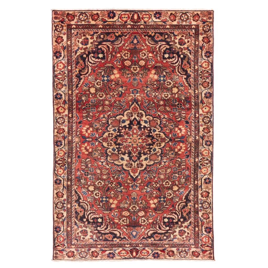 ECARPETGALLERY Hand-knotted Andelz Red Wool Rug - 4'7 x 7'7