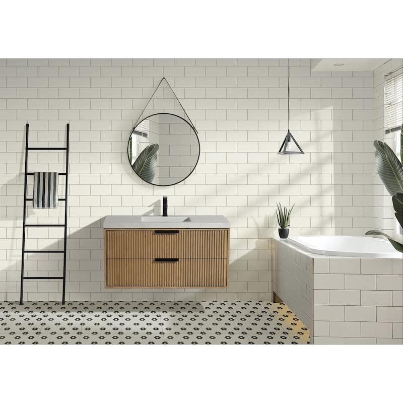 Ari Bath San Diego 42" Floating Bathroom Vanity Weathered Fir