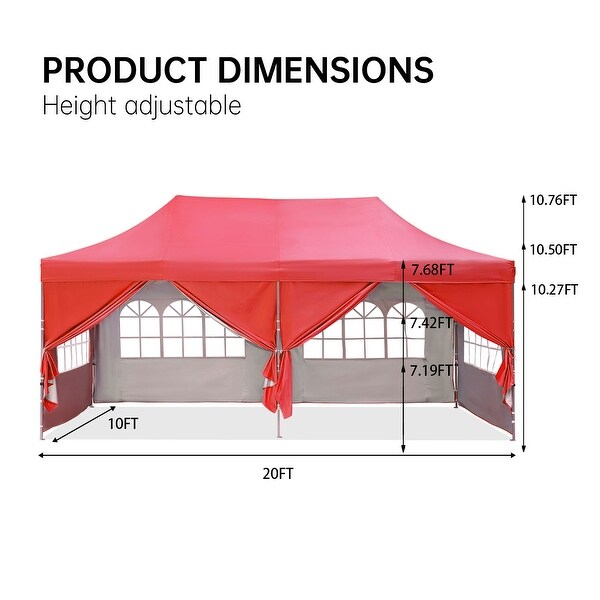 【玄米10kg】sunluna！ Zenova Heavy-duty 10' x 20' Pop up Canopy Gazebo Tent - On