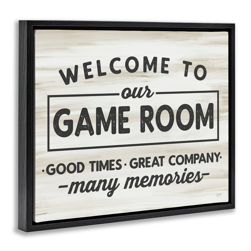 Stupell Welcome To Game Room Framed Floater Canvas Wall Art Design by Lux Me Designs