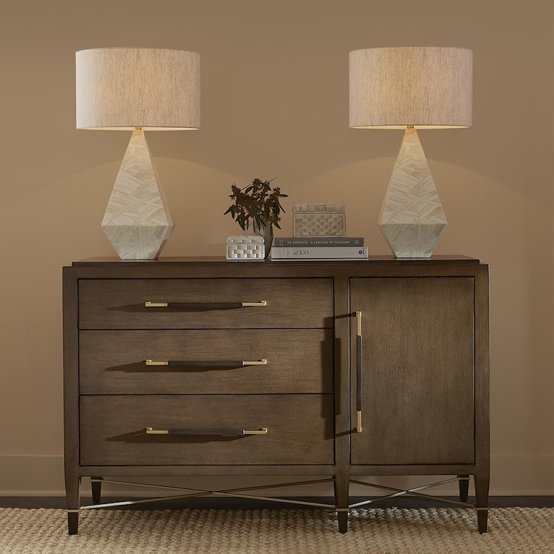 Currey & Company Elysium White Table Lamp - 29"h x 17"dia