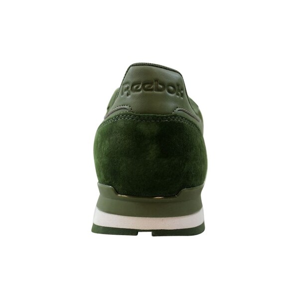 reebok classic leather clip trainers moss green