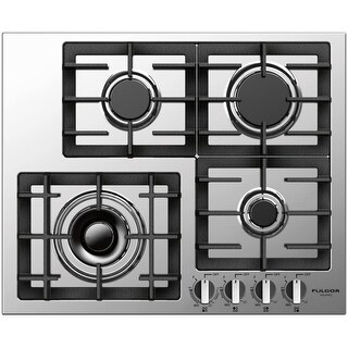 Shop Fulgor Milano F4gk241 24 Wide Gas Cooktop With Electric Re
