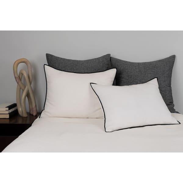 slide 2 of 4, Tyne Duvet Cover, Ivory-Asphalt, Duvet Cover Ivory Asphalt - King