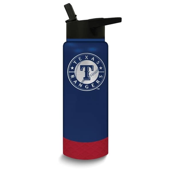 MLB Texas Rangers Stainless Steel Silicone Grip 24 Oz. Water Bottle ...