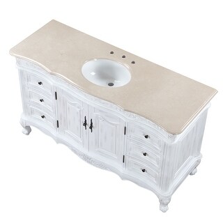 Silkroad Exclusive Cream Marfil Marble Vanity Sink