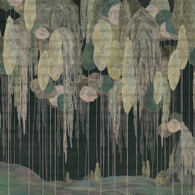Enchanted Hanging Botanical Elements Wallpaper Mural