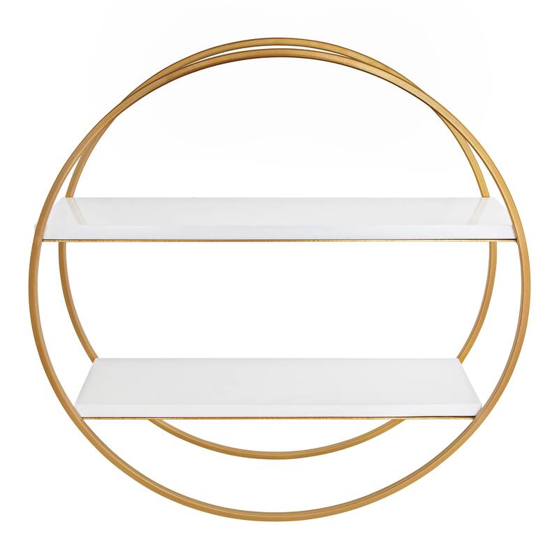 Kate and Laurel Sequoia Round Metal Wall Shelf