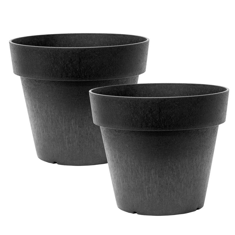 Tierra Verde Baritone Planter, Indoor Outdoor Self Watering Pot, 18"W x 16"H - 2 Pack