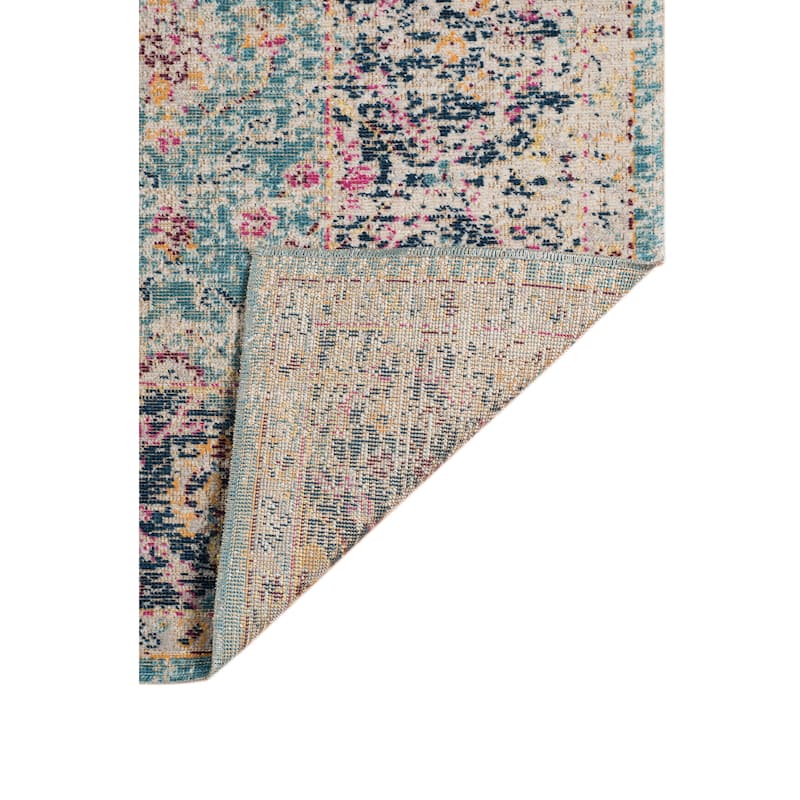 Ethereal Kimi Vintage Floral Turqouise Area Rug