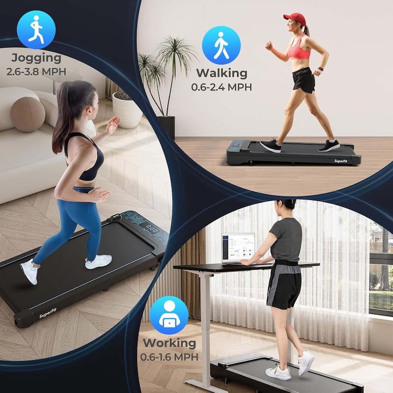 3-in-1 Walking Pad Under Desk Adjustable Speed Compact Treadmill