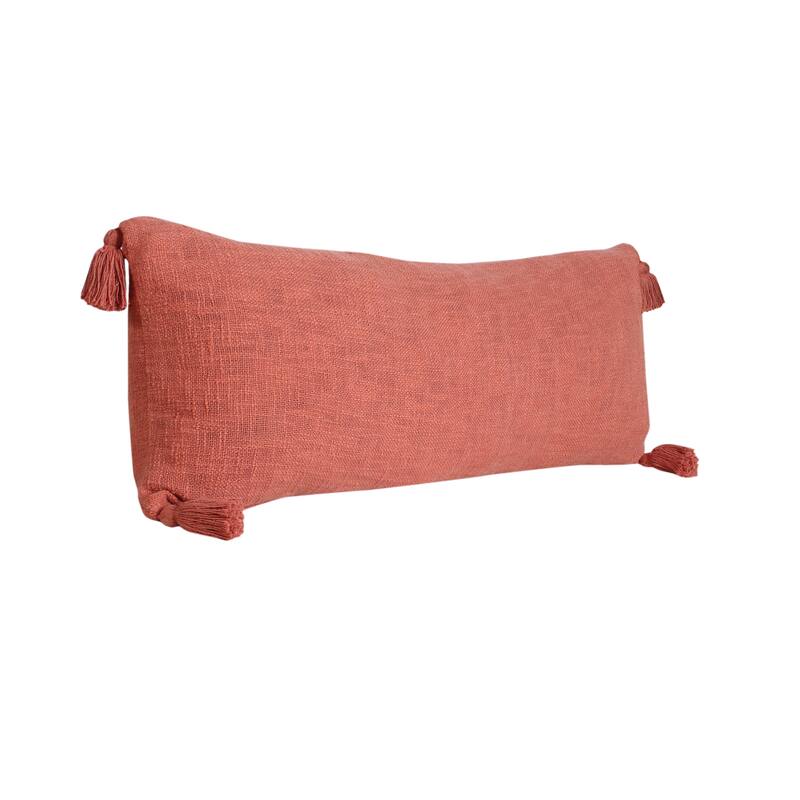Sevita Solid Cotton Throw Pillow with Tassels