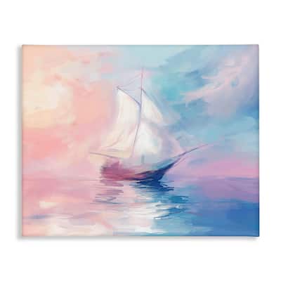 Stupell Soft Pastel Sea Vessel Canvas Wall Art Design By Arlington Prints
