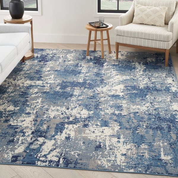 slide 2 of 35, Nourison Grafix Indoor Blue Abstract Area Rug
