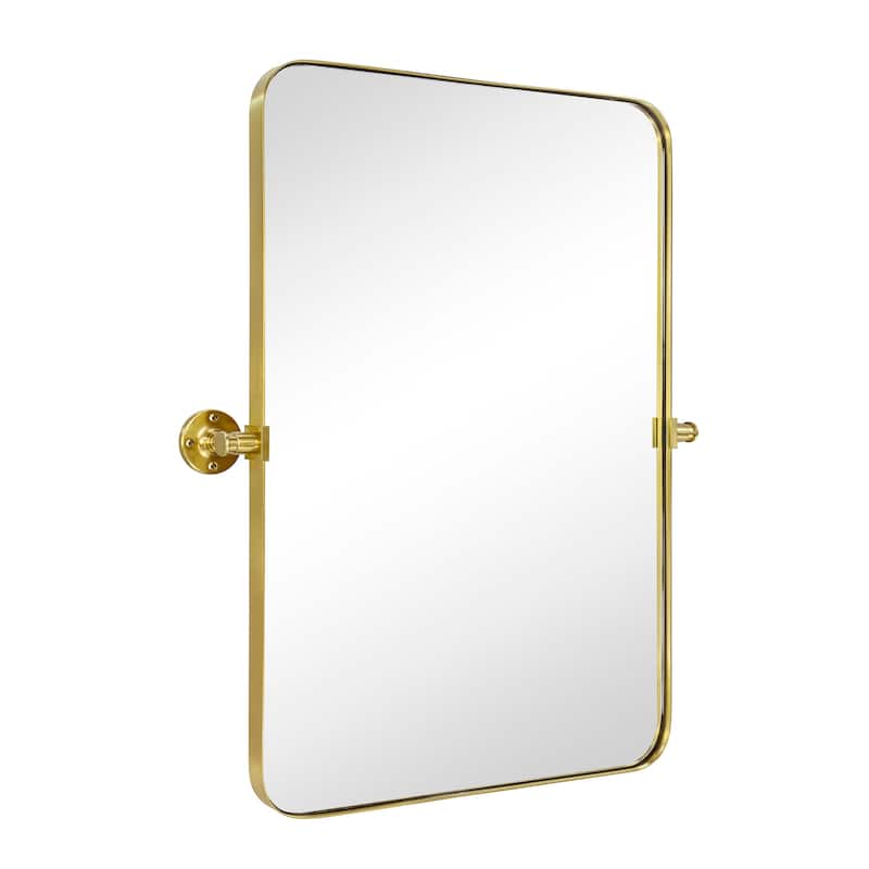 TEHOME Jonathan Rectangle Pivot Tilt Metal Wall Mirror - 20'' x 30'' - Brushed Gold