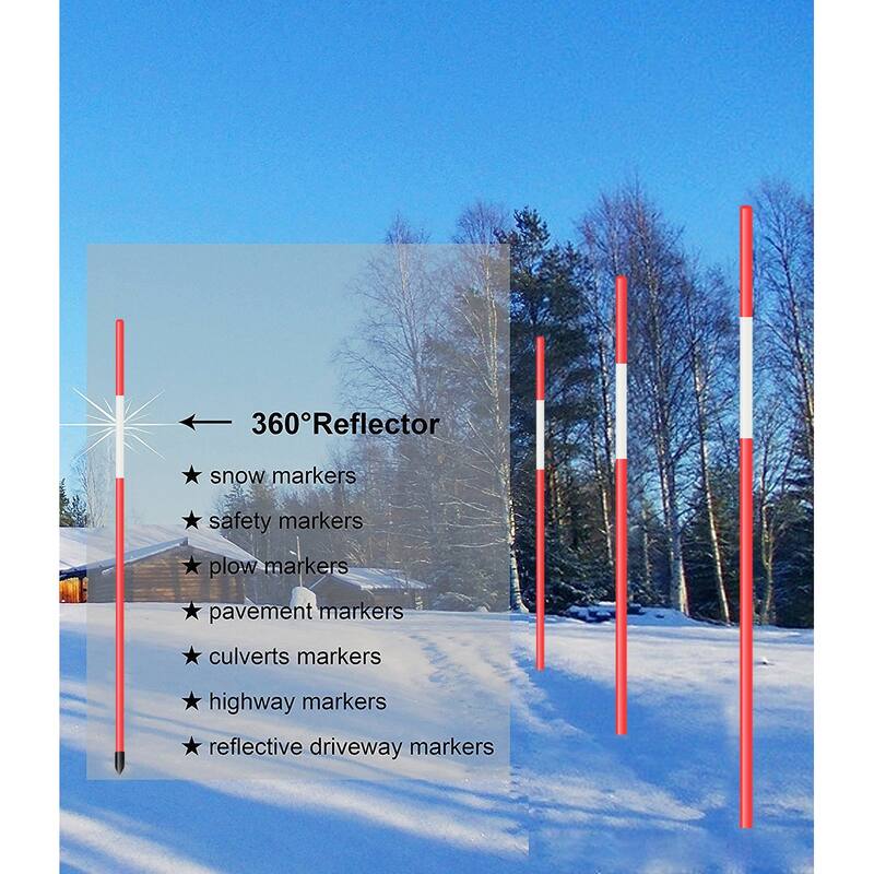 Agfabric Plastic hollow Snow Marker Reflective Driveway Markers Driveway Poles