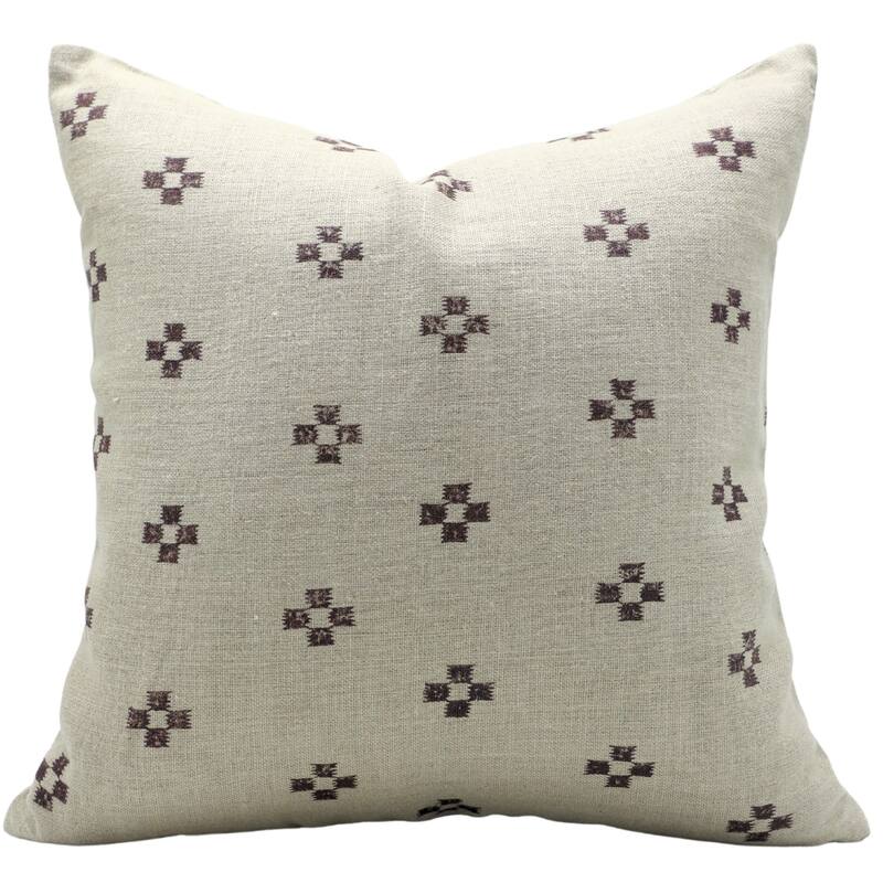 Fabdivine Linen Boho Block print pillow Cover - Pillow Covers - 18" x 18"