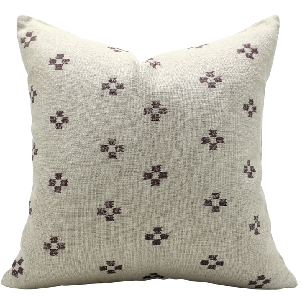 Fabdivine Linen Boho Block print pillow Cover