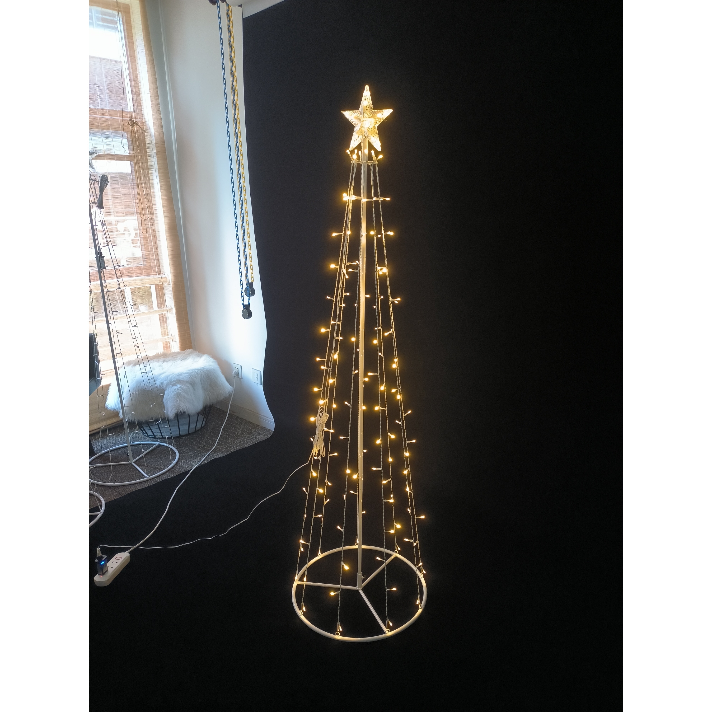 LED Metal Decorative Tree with Top Star - Warm White - 65 in
