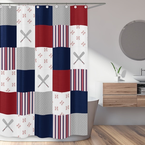 Red white and blue shower deals curtain