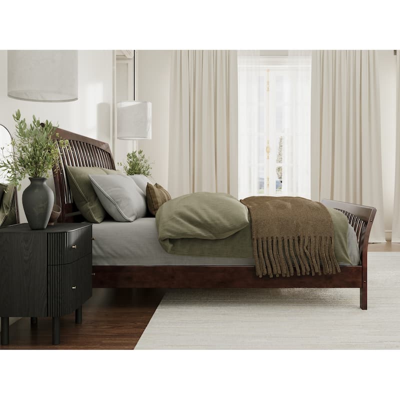 AFI Orleans Solid Wood Low Profile Platform Bed with Matching Footboard
