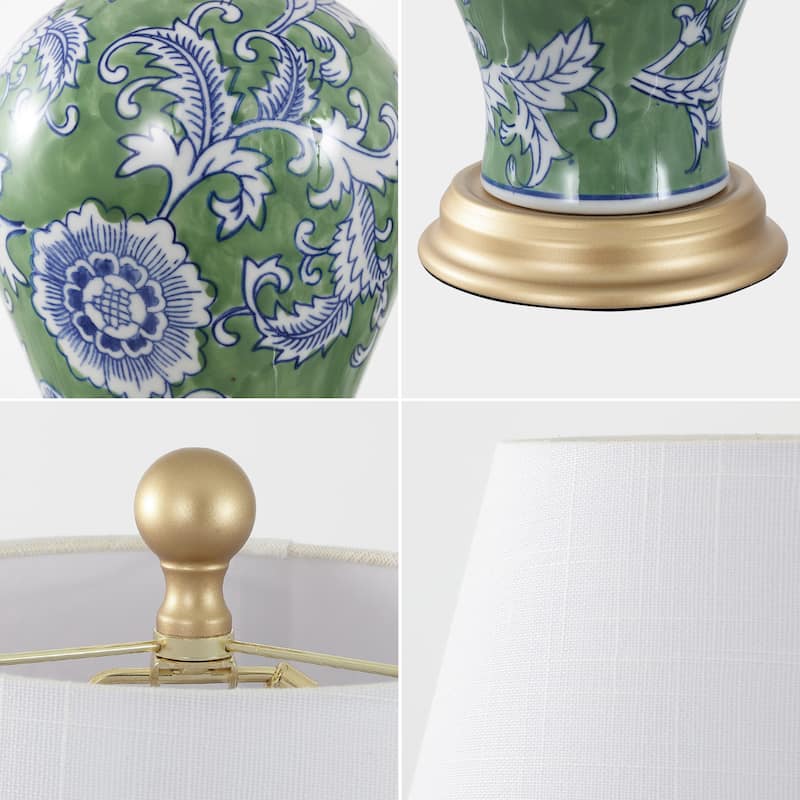 Grace 24" Floral LED Table Lamp, Multi/Brass by JONATHAN Y