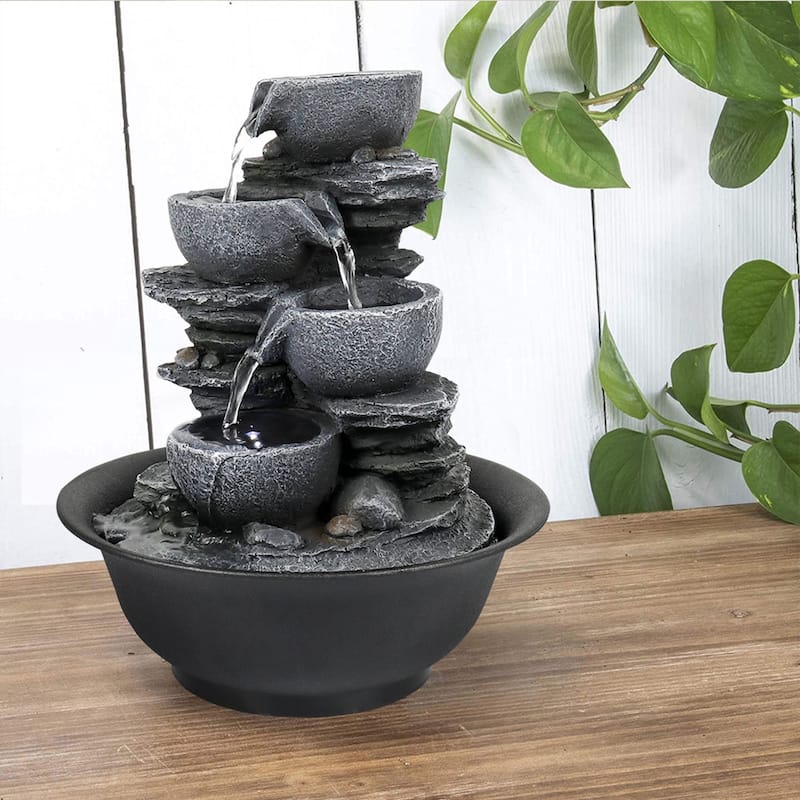10.6-inch Indoor Tabletop Water Fountain Relaxing Water Feature