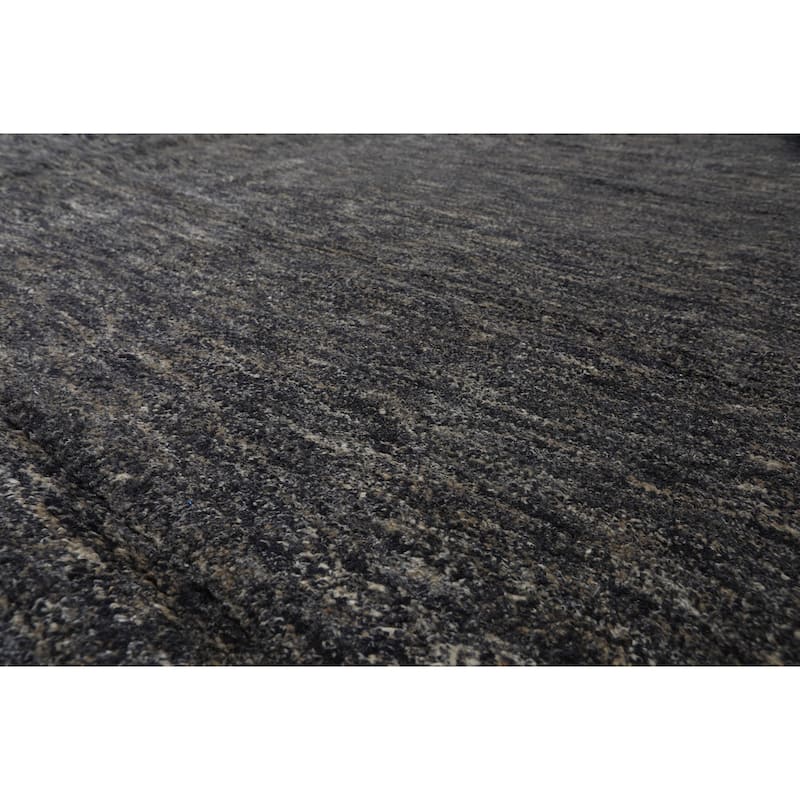 10x14 Tibetano Hand Knotted Wool & Bamboo Silk Grey Tibetan Modern Plush Pile Rug - 10' x 14'